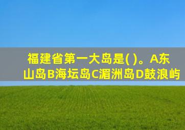 福建省第一大岛是( )。A东山岛B海坛岛C湄洲岛D鼓浪屿